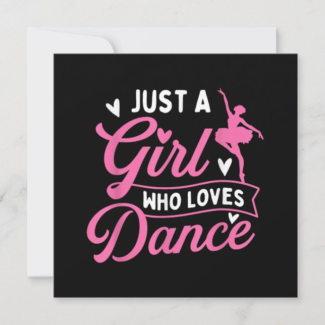 Just A Girl Who Lieben tanzen - Tänzerin Lover Save The Date (Vorderseite)