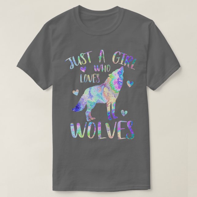 Just a Girl Who Lieben Wolves Niedlich Wolf Lover  T-Shirt (Design vorne)