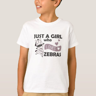 Just A Girl Who Lieben Zebras Liebe Herz Niedlich T-Shirt