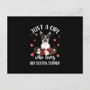 Just A Girl Who Love Her Boston Terrier Dog Lover Postkarte
