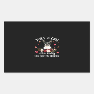 Just A Girl Who Love Her Boston Terrier Dog Lover Rechteckiger Aufkleber