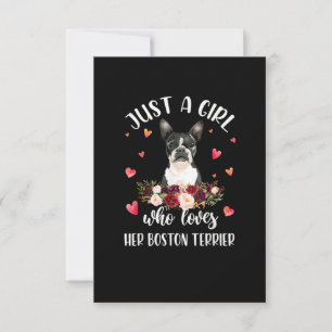 Just A Girl Who Love Her Boston Terrier Dog Lover RSVP Karte