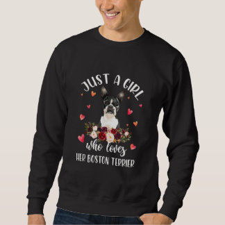 Just A Girl Who Love Her Boston Terrier Dog Lover Sweatshirt