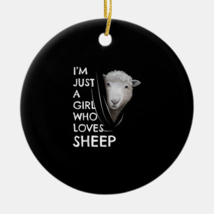 Just A Girl Who Love Sheep   Sheep Fans gift Keramik Ornament