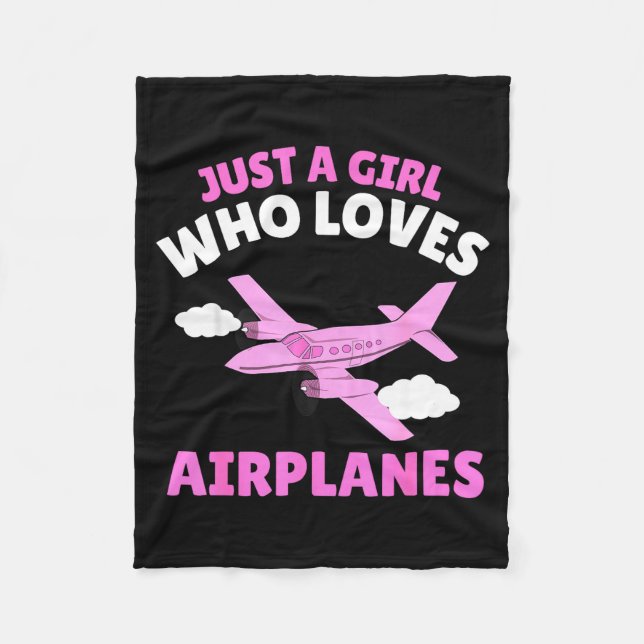 Just A Girl Who Loves Airplanes Kids Toddler Baby  Fleecedecke (Vorderseite)