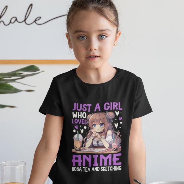 Just a girl who loves Anime and Boba tea T-Shirt (Von Creator hochgeladen)