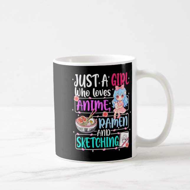 Just A Girl Who Loves Anime Ramen Sketching Japan  Kaffeetasse (Rechts)