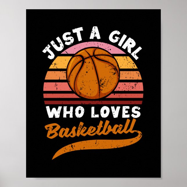 Just A Girl Who Loves Basketball Player Girls Poster (Vorne)