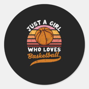 Just A Girl Who Loves Basketball Player Girls Runder Aufkleber