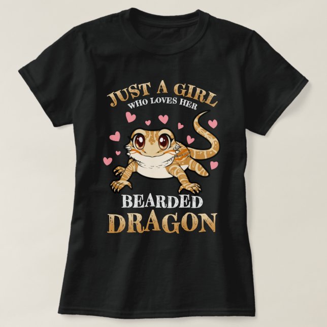 Just A Girl Who Loves Bearded Dragon Reptile Lizar T-Shirt (Design vorne)