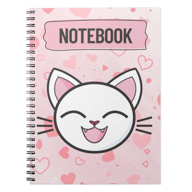 "Just a Girl Who Loves Cats – Cute Cat Notebook" Notizblock (Vorderseite)