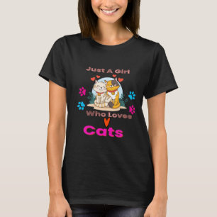 Just A Girl Who Loves Cats Shirt Cute Cat Lover