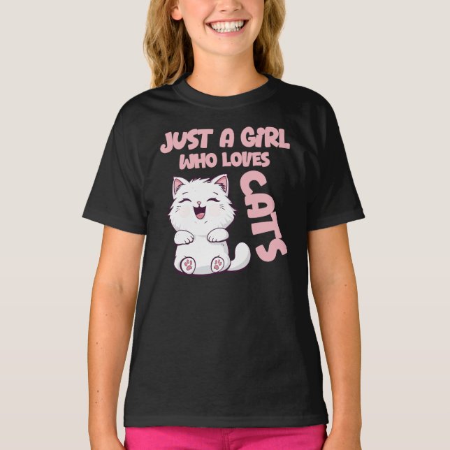 Just A Girl Who Loves Cats  T-Shirt (Vorderseite)