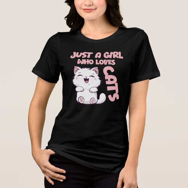 Just A Girl Who Loves Cats  Tri-Blend Shirt (Vorderseite)