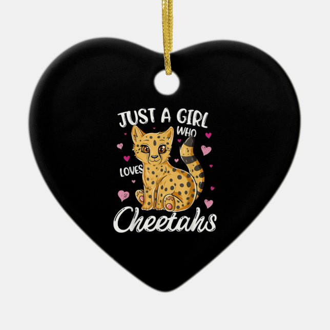Just A Girl Who Loves Cheetahs | Heart Cheetah Keramik Ornament (Vorne)