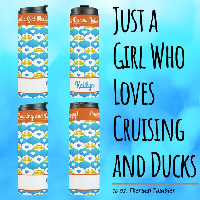 Just a Girl Who Loves Cruising and Ducks–Name  Thermosbecher (Just a Girl Who Loves Cruising and Ducks–Custom Insulated Tumbler with Your Name.)
