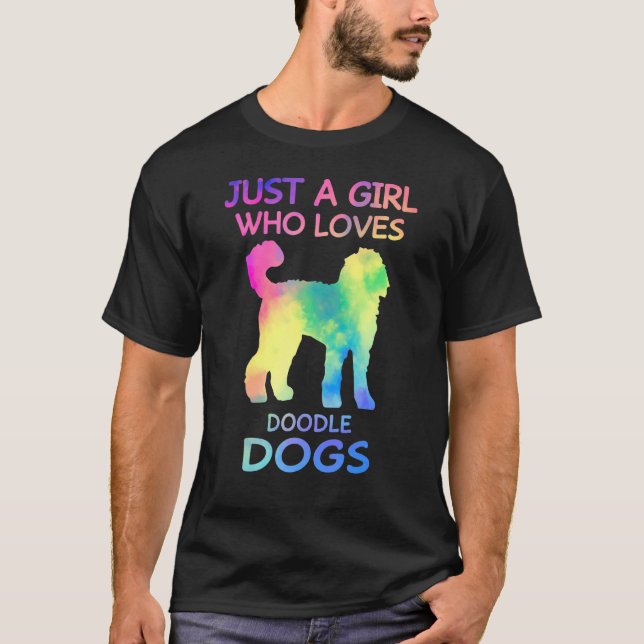 Just A Girl Who Loves Doodle Dogs Funny Doodle Dog T-Shirt (Vorderseite)