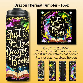 Just A Girl Who Loves Dragon Books Thermosbecher