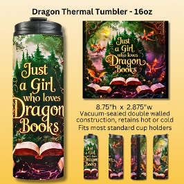 Just A Girl Who Loves Dragon Books Thermosbecher