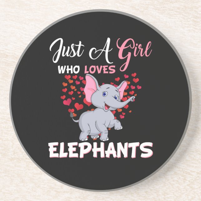 Just A Girl Who Loves Elephants Gifts Getränkeuntersetzer (Vorne)
