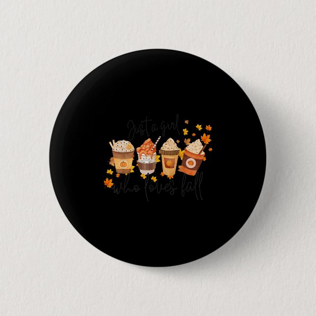 Just A Girl Who Loves Fall Pumpkin Football Cozy A Button (Vorderseite)