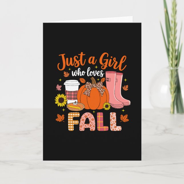 Just A Girl Who Loves Fall Pumpkin Spice Autumn Th Karte (Vorderseite)