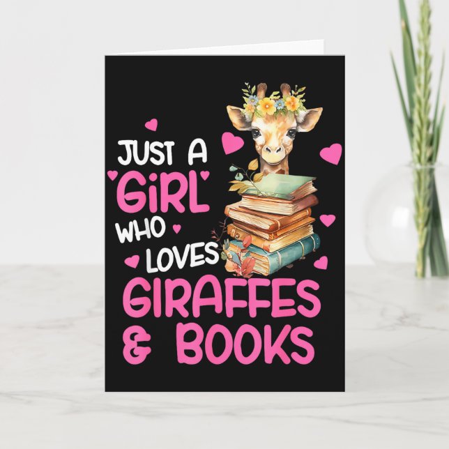 Just A Girl Who Loves Giraffes And Books Cute Read Karte (Vorderseite)