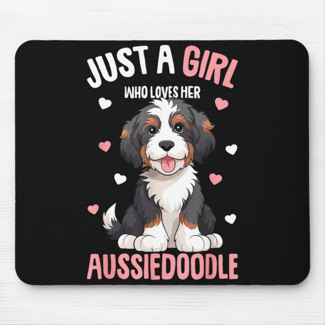 Just A Girl Who Loves Her Aussiedoodle Aussie Dood Mousepad (Vorne)