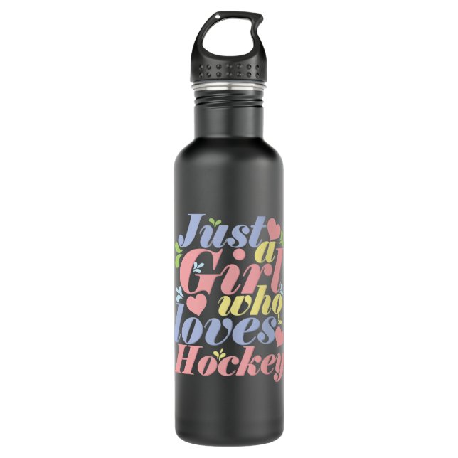 Just a Girl who loves Hockey Edelstahlflasche (Vorderseite)