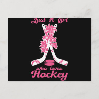 Just A Girl Who Loves Hockey Stick Puck Sport Postkarte
