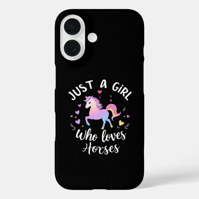Just A Girl Who Loves Horses iPhone 16 Hülle (Rückseite)