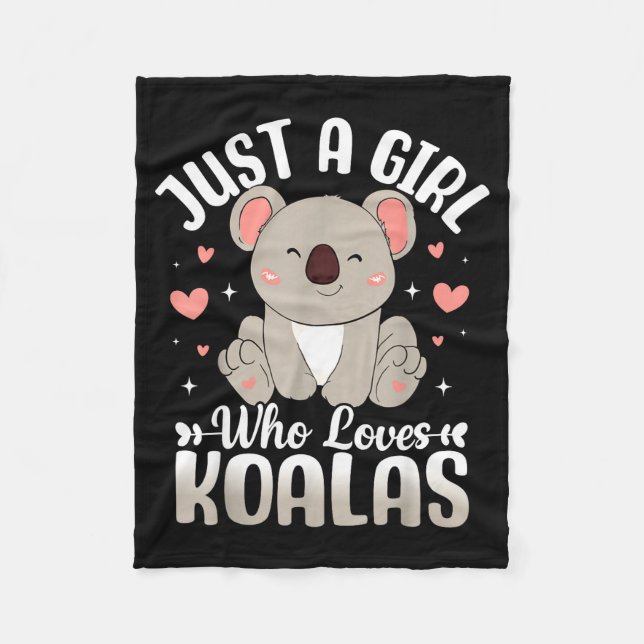 Just A Girl Who Loves Koalas Cute Funny Koala Gift Fleecedecke (Vorderseite)