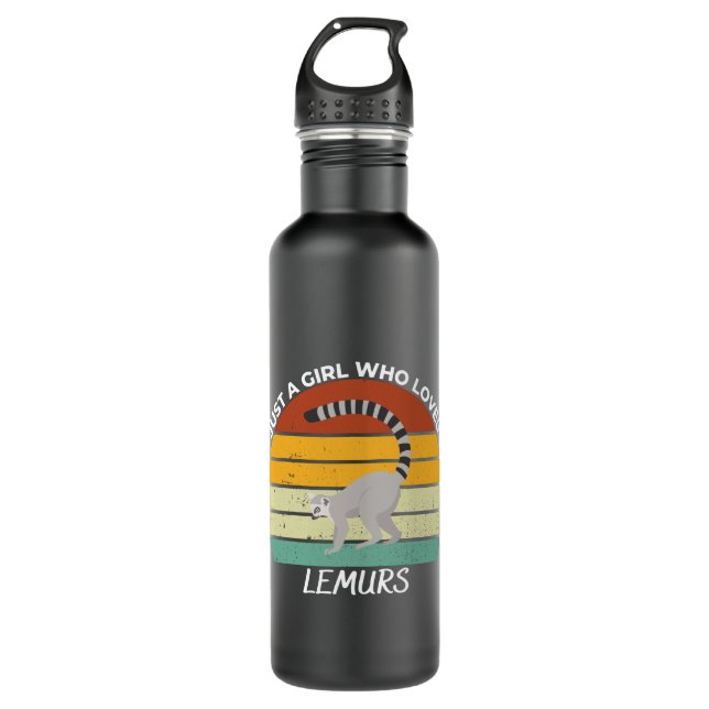 Just a girl who loves lemurs edelstahlflasche (Vorderseite)