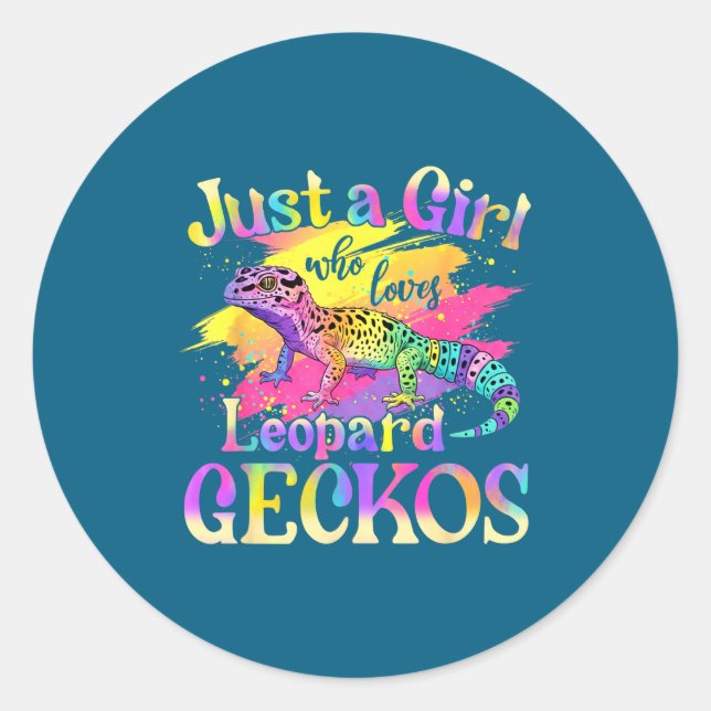 Just A Girl Who Loves Leopard Geckos  Runder Aufkleber (Vorderseite)