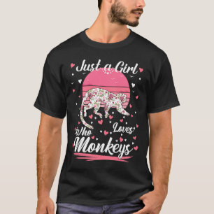 Just A Girl Who Loves Monkeys Cute Monkey Kids T-Shirt