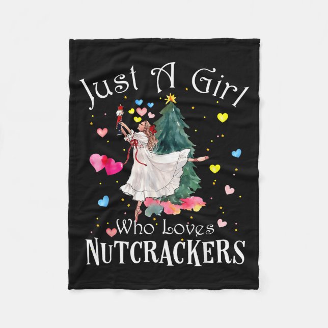 Just A Girl Who Loves Nutcrackers Funny Ballet Chr Fleecedecke (Vorderseite)