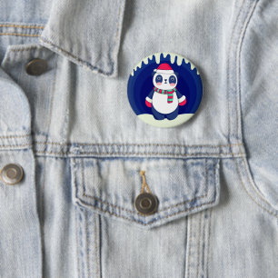 Just a girl who loves pandas, Cute Christmas Panda Button