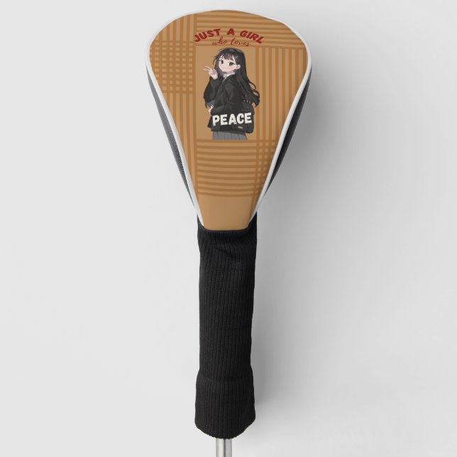 Just a Girl Who Loves Peace Golf Headcover (Vorderseite)