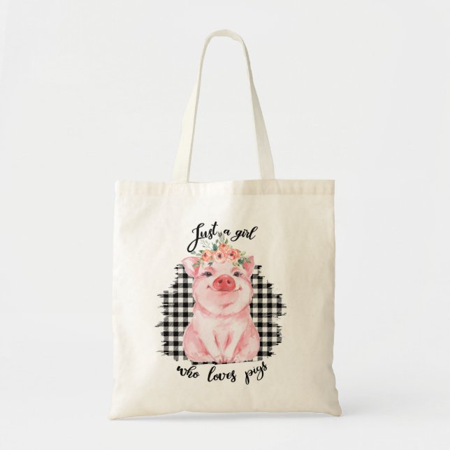 Just a Girl who loves pigs Tragetasche (Vorne)