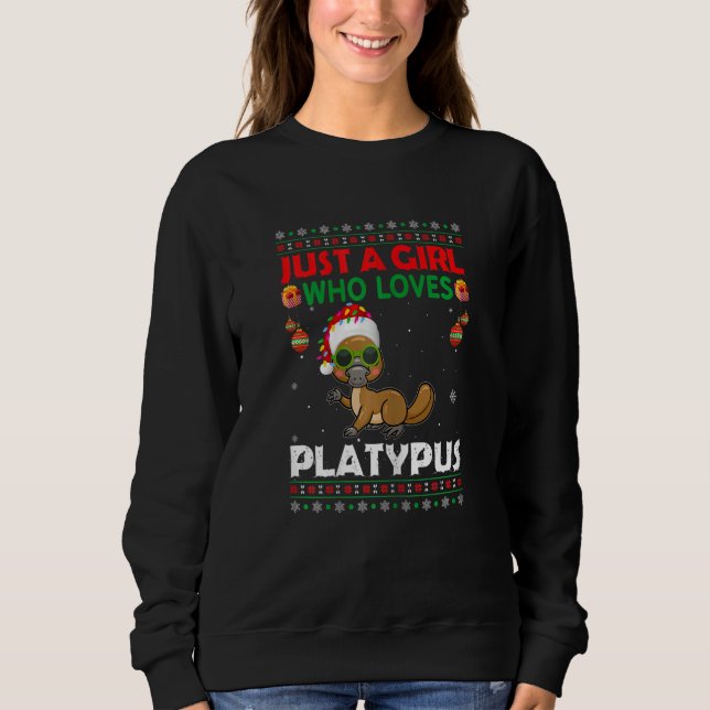 Just A Girl Who Loves Platypus Matching Christmas  Sweatshirt (Vorderseite)