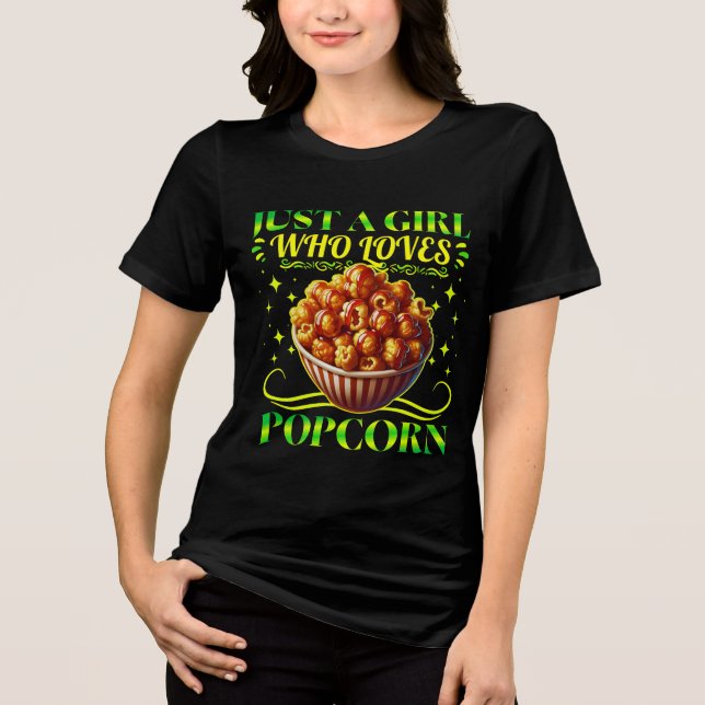 just a girl who loves popcorn Tri-Blend shirt (Vorderseite)