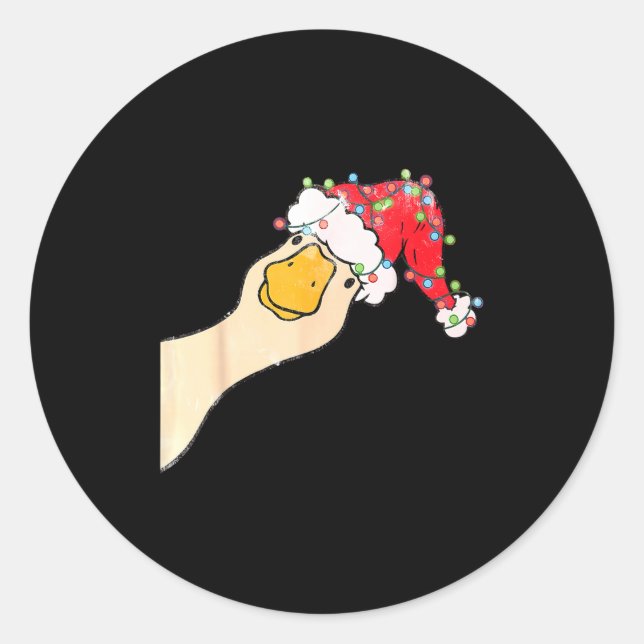 Just A Jolly Goose Funny Silly Goose Santa Christm Runder Aufkleber (Vorderseite)