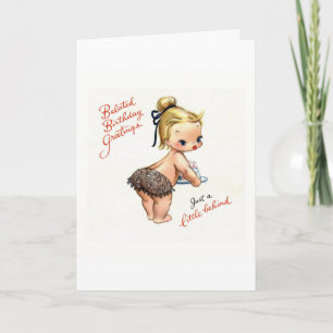 "Just a Little Behind" Vintage Beladenkarte Karte