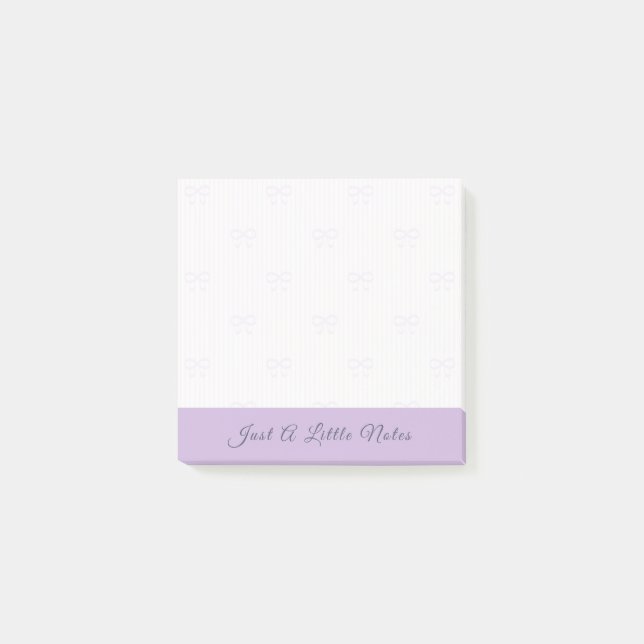 Just A Little Note Lilac Bow Watermark Post-it Klebezettel (Vorderseite)
