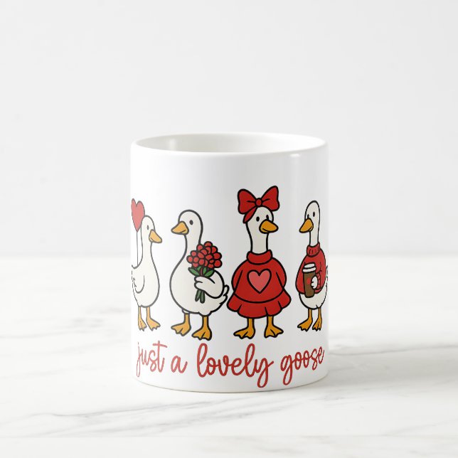 Just a Lovely Goose Cute Goose Coffee Mug Kaffeetasse (Mittel)