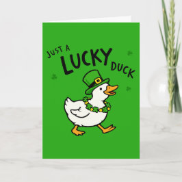 Just A Lucky Leprechaun Duck Funny St Patricks Day Karte