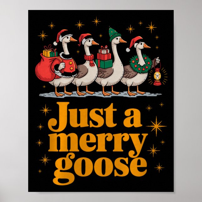 Just A Merry Goose Funny Christmas Premium Tri-ble Poster (Vorne)