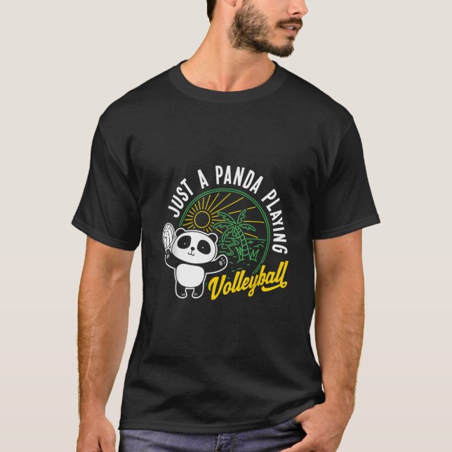 Just A Panda Playing Volleyball Animal T-Shirt (Vorderseite)