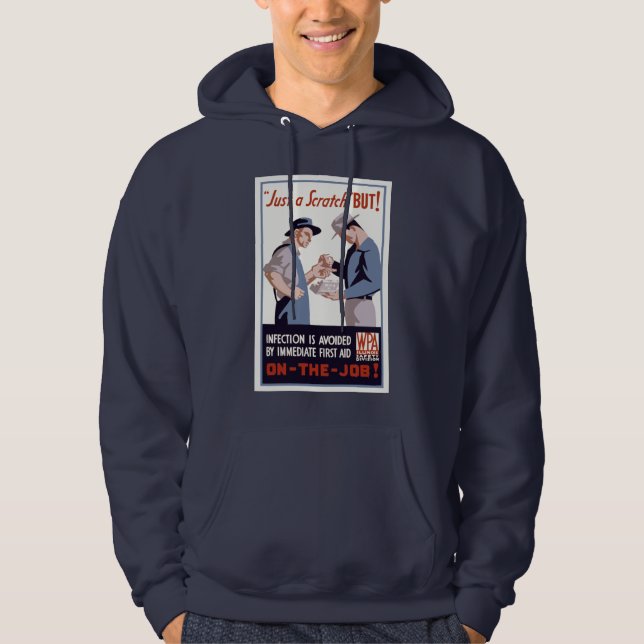 "Just a Scratch" Erste Hilfe Poster Hoodie (Vorderseite)
