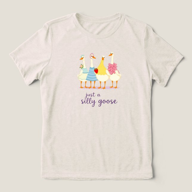 Just a Silly Goose – Cute Funny Goose Squad Design Tri-Blend Shirt (Design Vorderseite)